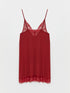 LC Waikiki V Neck Lace Detailed Strappy Women's Fantasy Nightgown